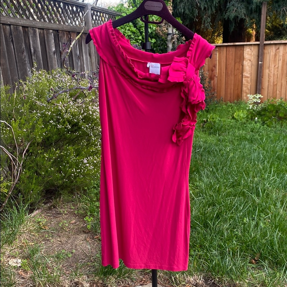 RED Valentino Vibrant Pink Ruffle Dress